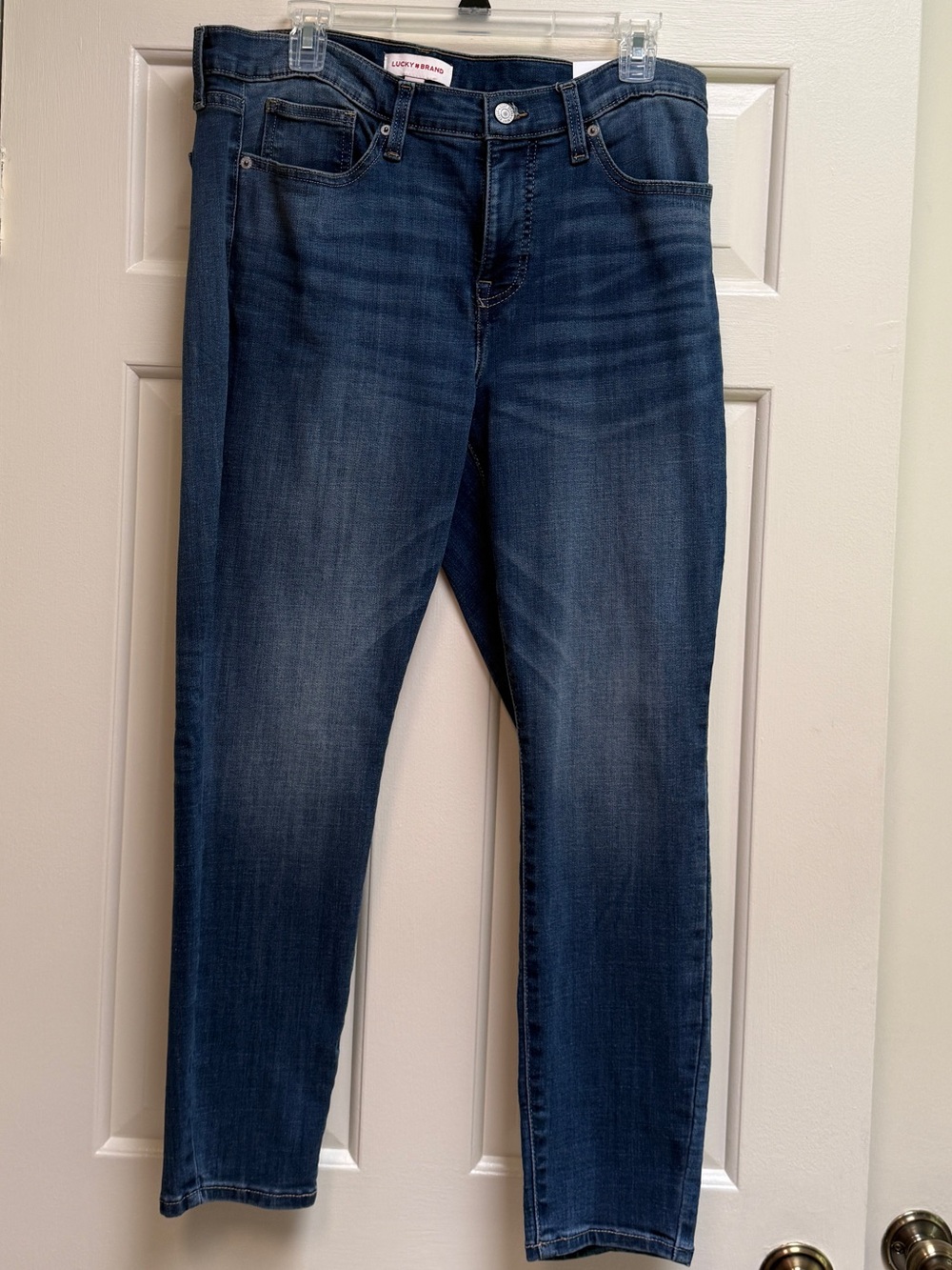 Lucky Brand Women's Mid Rise Skinny Jeans in Dark Blue Wash 14/32 Ankle